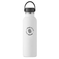 Custom branded white insulated water bottle with company logo – Roody custom water bottles Ireland