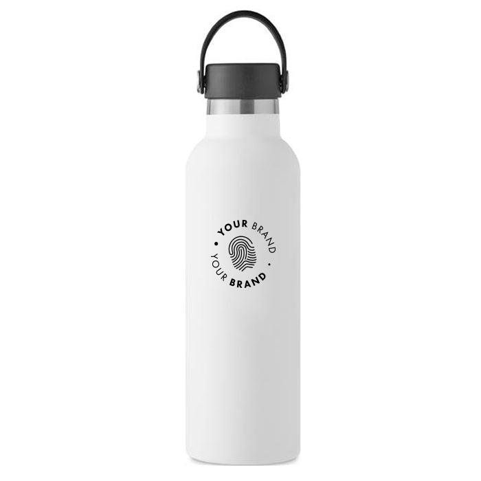 Custom branded white insulated water bottle with company logo – Roody custom water bottles Ireland