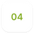White square with green number '04' in the center