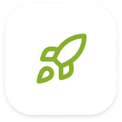 Green rocket icon representing growing companies