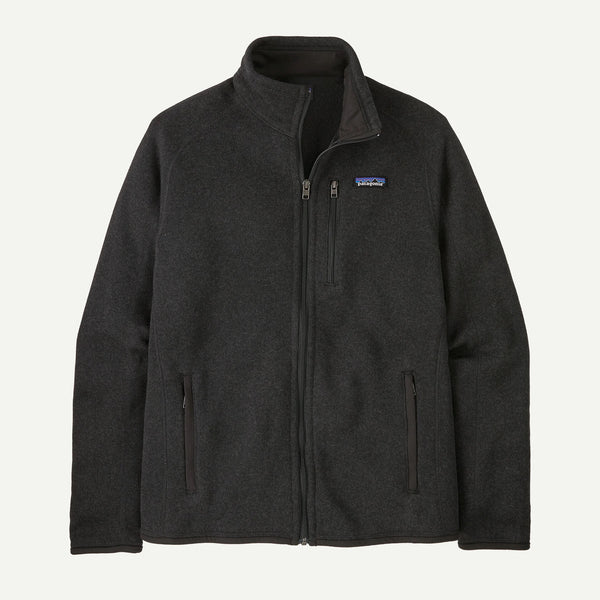 Dark gray fleece jacket with a brand logo on a light gray background