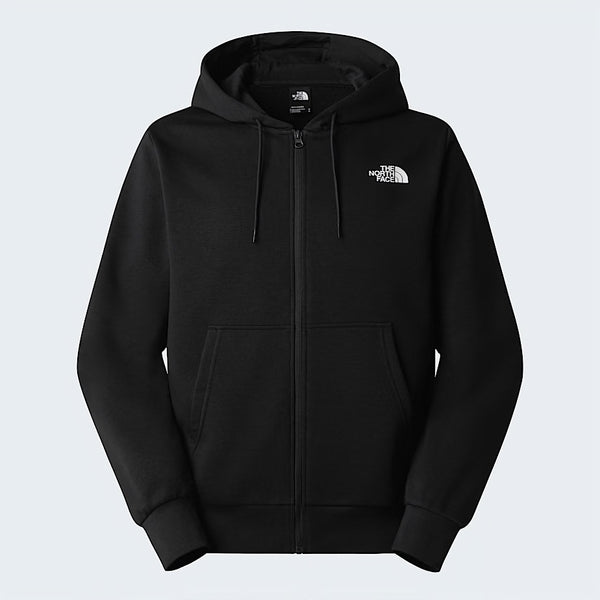 Black hoodie with a brand logo on a light gray background