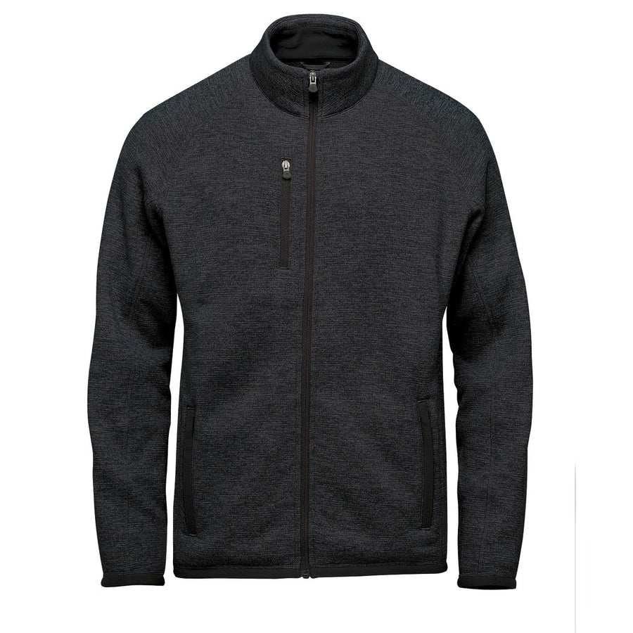 Dark gray zip-up jacket on a white background