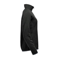 Dark gray fleece jacket on a white background