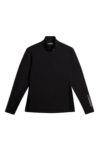 Black long-sleeve shirt with a brand logo on a white background
