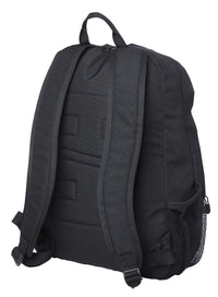 Black backpack on a white background