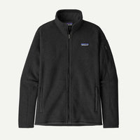 Black fleece jacket with Patagonia logo on a white background