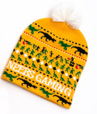 Custom knit beanie for Neebs Gaming with branded pattern – Roody custom beanies Ireland