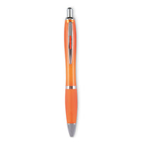 Soft grip push button ball pen
