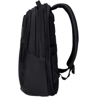 Black backpack on a white background