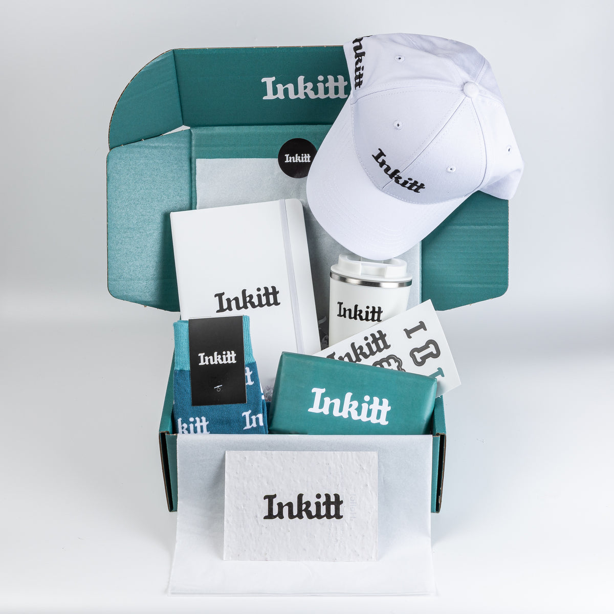 Swag Box for Inkitt filled with swag items