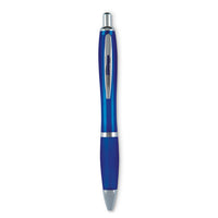 Soft grip push button ball pen