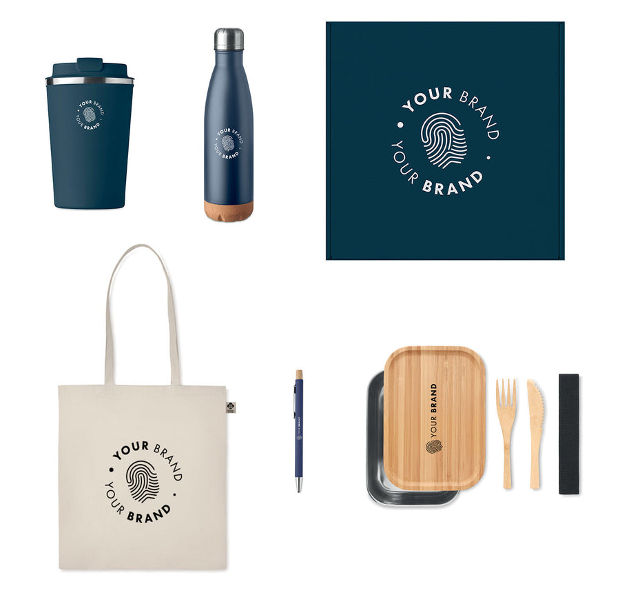 Eco-conscious swag box with sustainable branded products