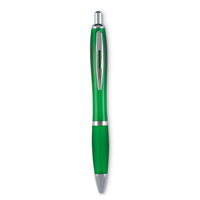 Soft grip push button ball pen