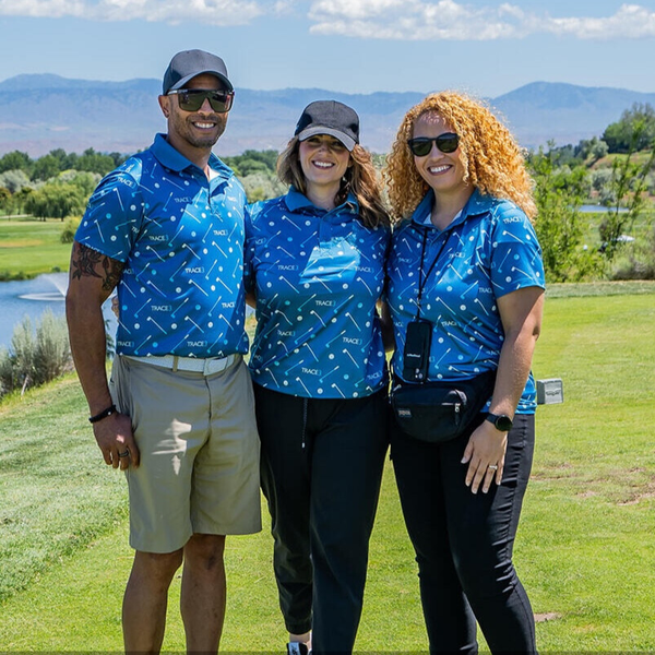 Image of 3 people wearing custom golf shirts
